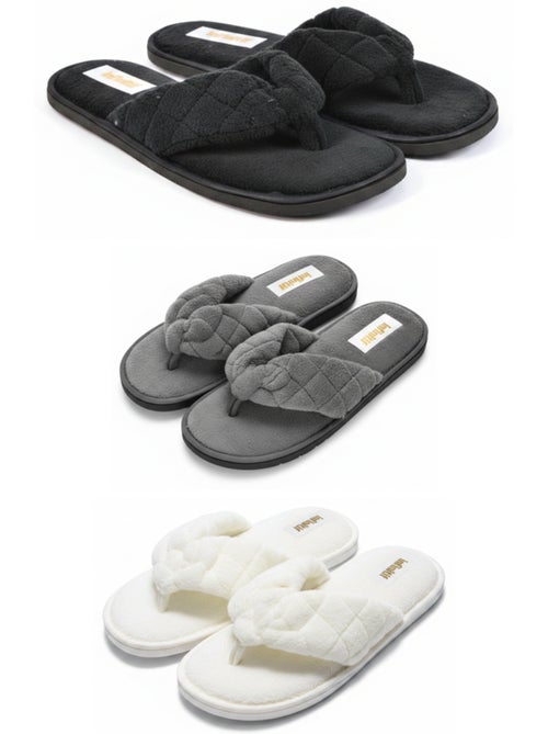 Pack 3 pares zapatillas de casa y chanclas mujer INFINITIF PARIS - Kiabi Pack 3 pares zapatillas de casa y chanclas mujer INFINITIF PARIS - Kiabi