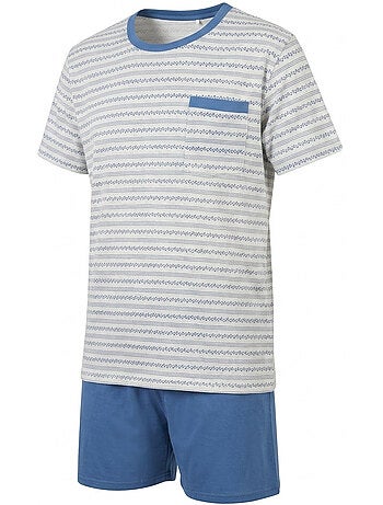 Pack 3 Pijamas Cortos Hombre Algodón Mayoritario, Cuello Botón OZABI