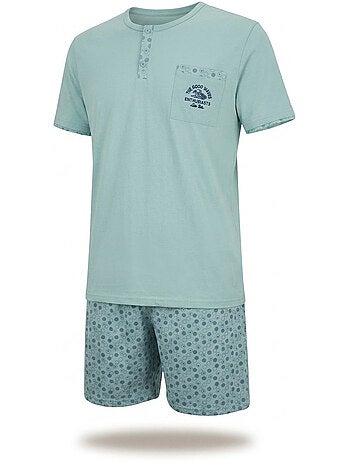 Pack 3 Pijamas Cortos Hombre Algodón Mayoritario, Cuello Botón OZABI