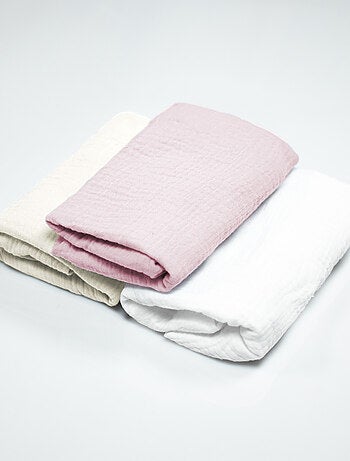 Pack 3 sábanas bajeras capazo bebé gasa algodón - SEVIRA KIDS