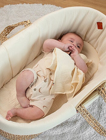 Pack 3 sábanas bajeras capazo bebé gasa algodón - SEVIRA KIDS