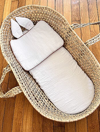 Pack 3 sábanas bajeras capazo bebé gasa algodón - SEVIRA KIDS