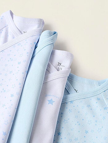 Pack 4 bodies de algodón cierre cruzado