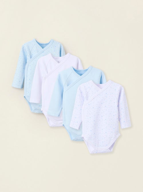 Pack 4 bodies de algodón cierre cruzado - Kiabi