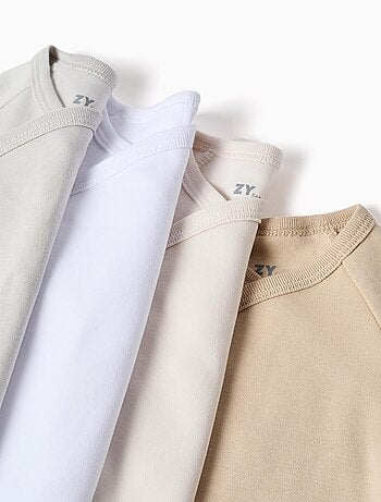 Pack 4 bodies de algodón cierre cruzado