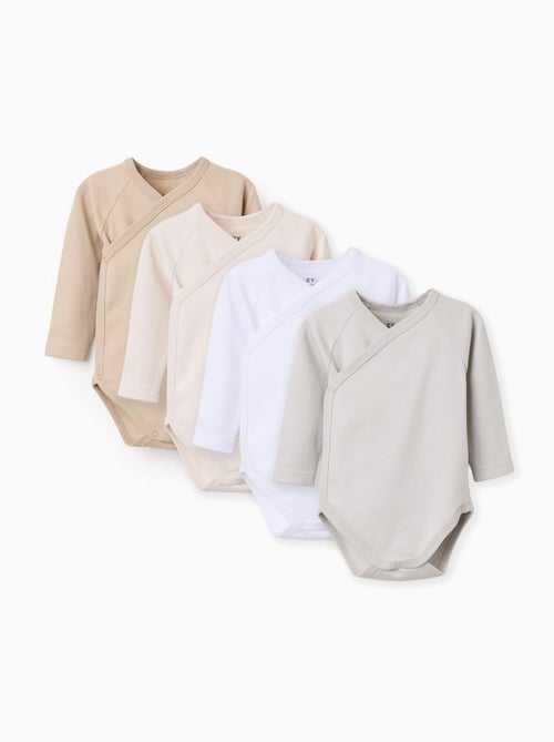 Pack 4 bodies de algodón cierre cruzado - Kiabi