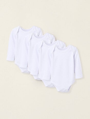 Pack 4 bodies lisos perchados de algodón