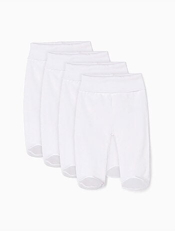 Pack 4 pantalones de algodón con pies