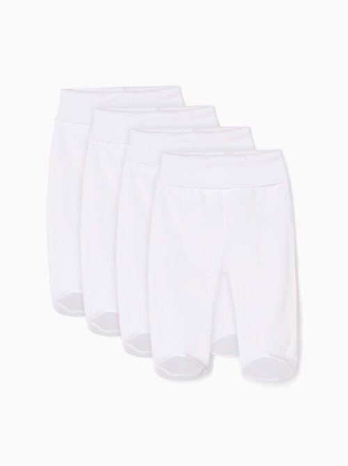 Pack 4 pantalones de algodón con pies - Kiabi Pack 4 pantalones de algodón con pies - Kiabi