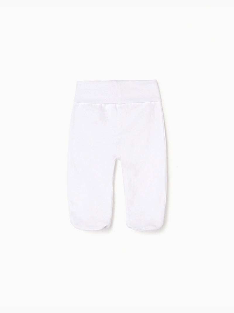 Pack 4 pantalones de algodón con pies Blanco - Kiabi