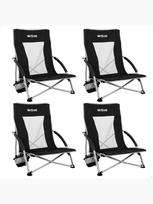 Pack 4 sillas plegables camping bajas 50x51x67 cm con posavasos aktive - Kiabi Pack 4 sillas plegables camping bajas 50x51x67 cm con posavasos aktive - Kiabi