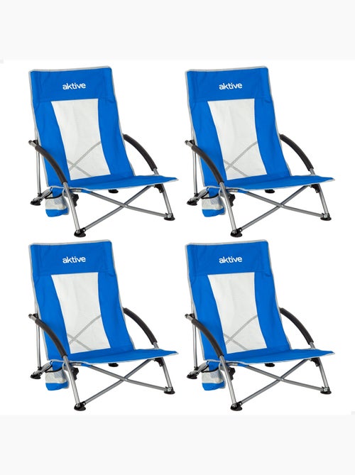 Pack 4 sillas plegables playa 50x51x67 cm con bolsillo aktive - Kiabi