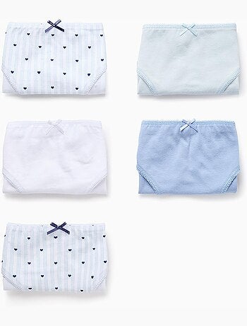 Pack 5 bragas rayas y corazones