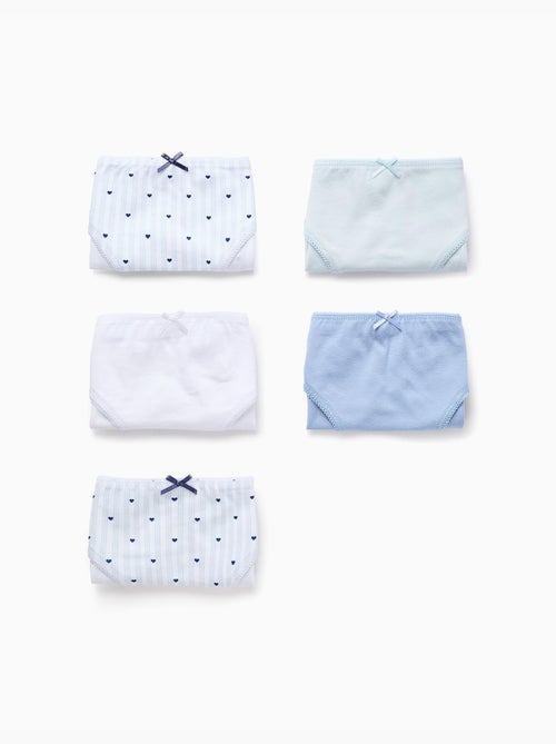 Pack 5 bragas rayas y corazones - Kiabi