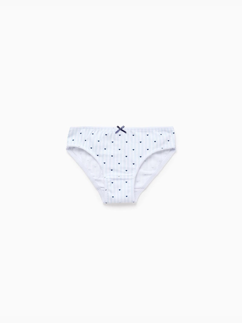 Pack 5 bragas rayas y corazones Multicolor - Kiabi