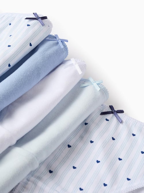 Pack 5 bragas rayas y corazones - Kiabi