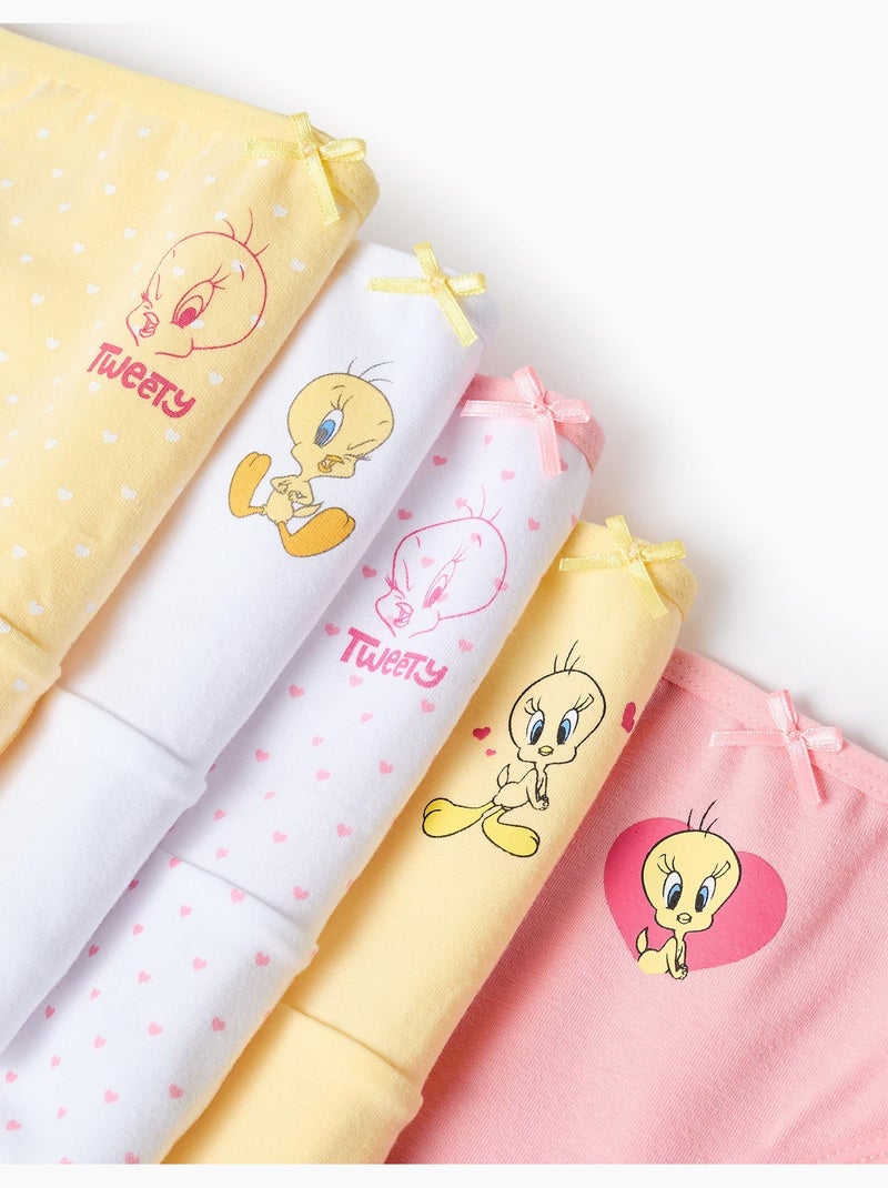 Pack 5 bragas tweety Blanco/Amarillo/Rosa - Kiabi
