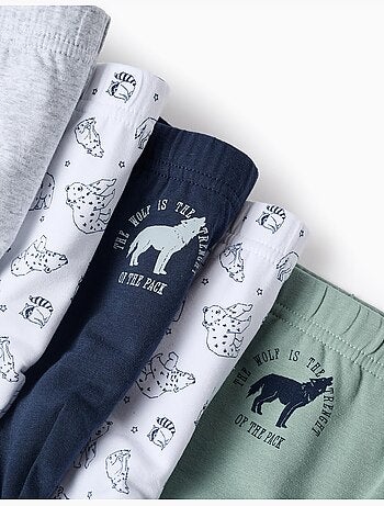 Pack 5 calzoncillos con motivo lobos