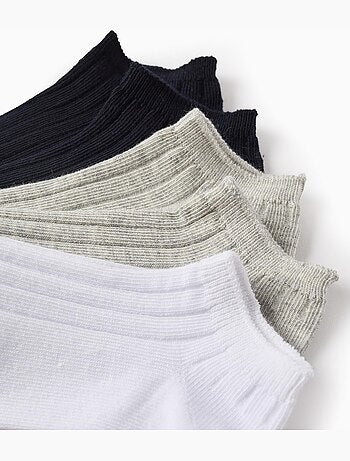 Pack 5 pares de calcetines cortos acanalados