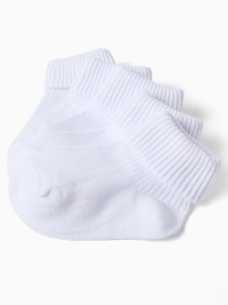 Pack 5 pares de calcetines cortos con vuelta Blanco - Kiabi