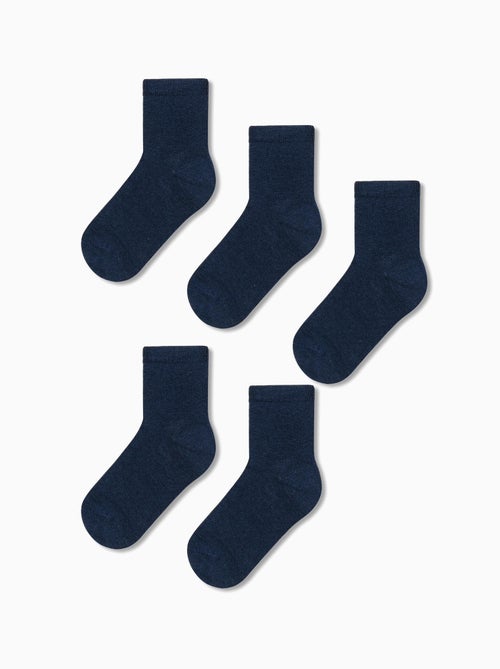 Pack 5 pares de calcetines lisos - Kiabi Pack 5 pares de calcetines lisos - Kiabi
