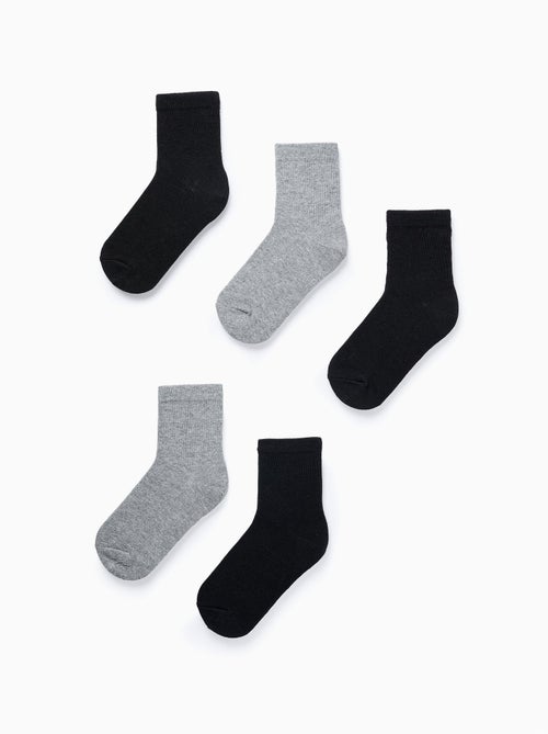 Pack 5 pares de calcetines lisos - Kiabi