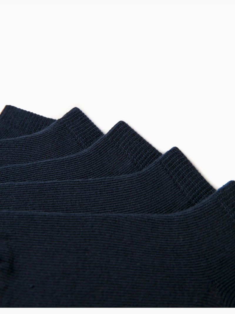 Pack 5 pares de calcetines tobilleros lisos Azul oscuro - Kiabi