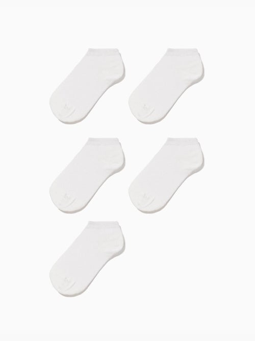 Pack 5 pares de calcetines tobilleros lisos - Kiabi Pack 5 pares de calcetines tobilleros lisos - Kiabi