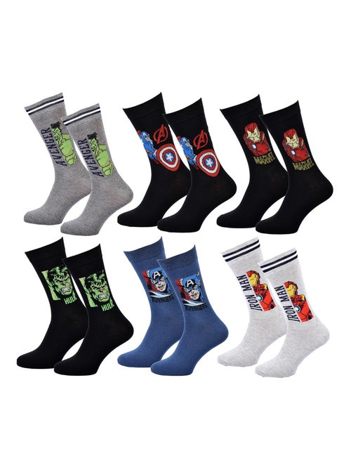 Pack 6 pares calcetines hombre MARVEL AVENGERS - Kiabi Pack 6 pares calcetines hombre MARVEL AVENGERS - Kiabi