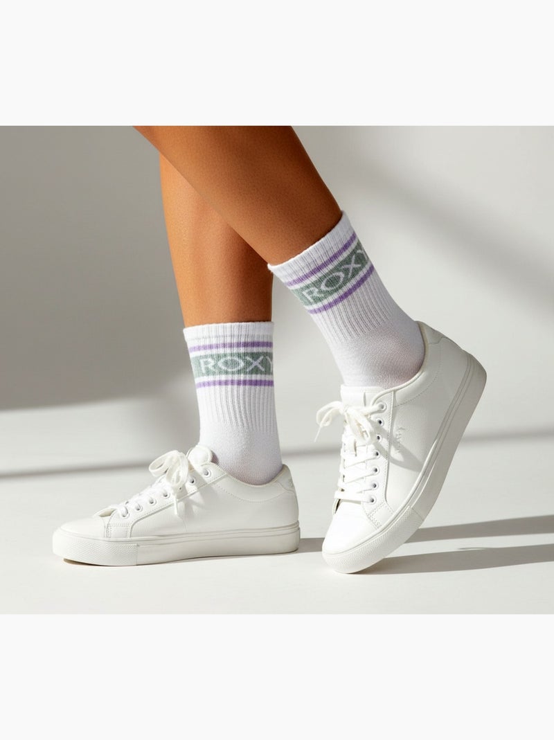 Pack 6 pares calcetines mujer Crew ROXY Blanco Negro Blanco - Kiabi