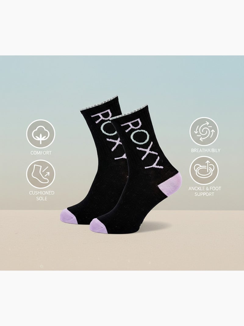Pack 6 pares calcetines mujer Crew ROXY Blanco Negro Blanco - Kiabi
