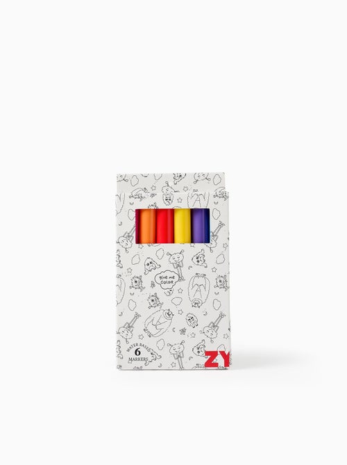 Pack 6 rotuladores de tinta lavable - Kiabi