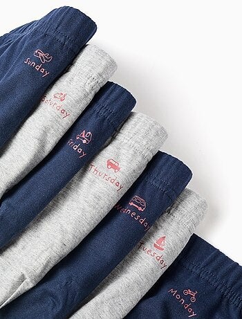 Pack 7 calzoncillos de algodón días de la semana