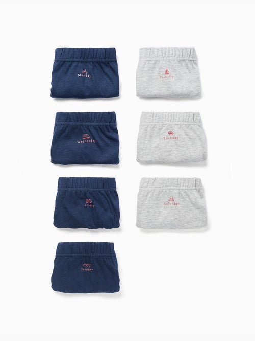 Pack 7 calzoncillos de algodón días de la semana - Kiabi