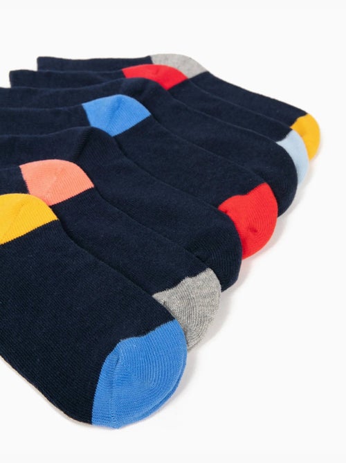 Pack 7 pares de calcetines con detalles coloridos - Kiabi Pack 7 pares de calcetines con detalles coloridos - Kiabi