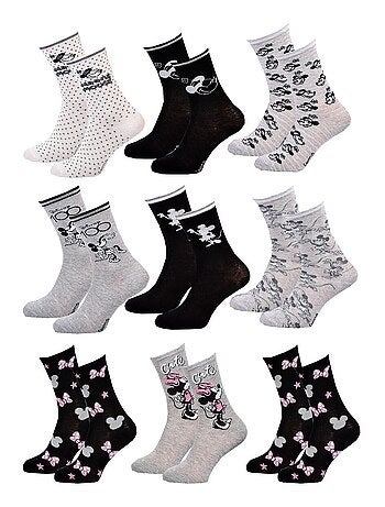 Pack 9 Pares Calcetines Mujer DISNEY MINNIE