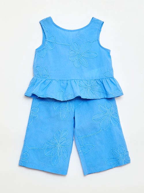 Pack blusa + pantalón con bordados - 2 piezas - Kiabi