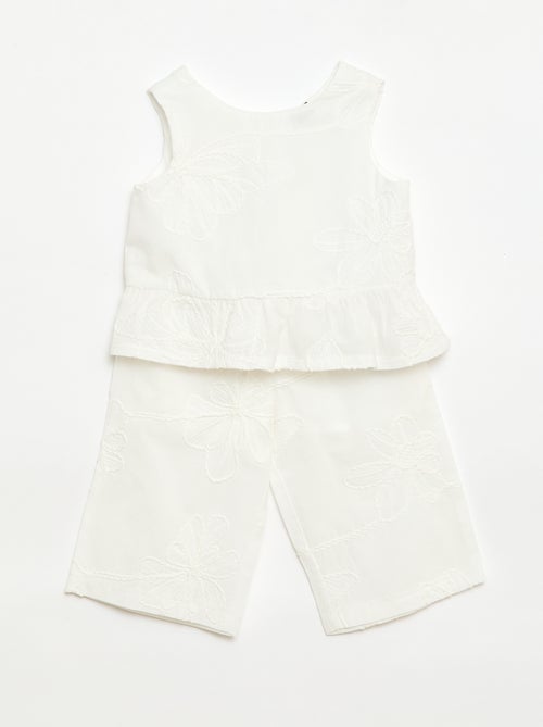 Pack blusa + pantalón con bordados - 2 piezas - Kiabi