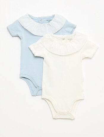Pack bodies con cuello Claudine - 2 piezas