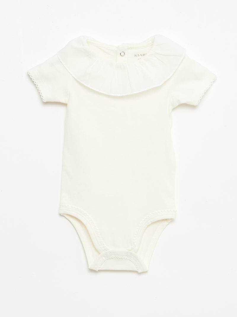 Pack bodies con cuello Claudine - 2 piezas Blanco - Kiabi