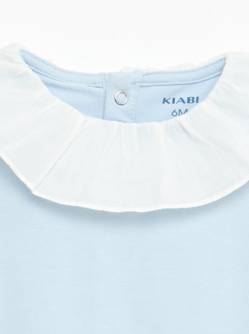 Pack bodies con cuello Claudine - 2 piezas Blanco - Kiabi