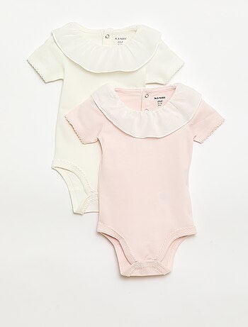 Pack bodies con cuello Claudine - 2 piezas