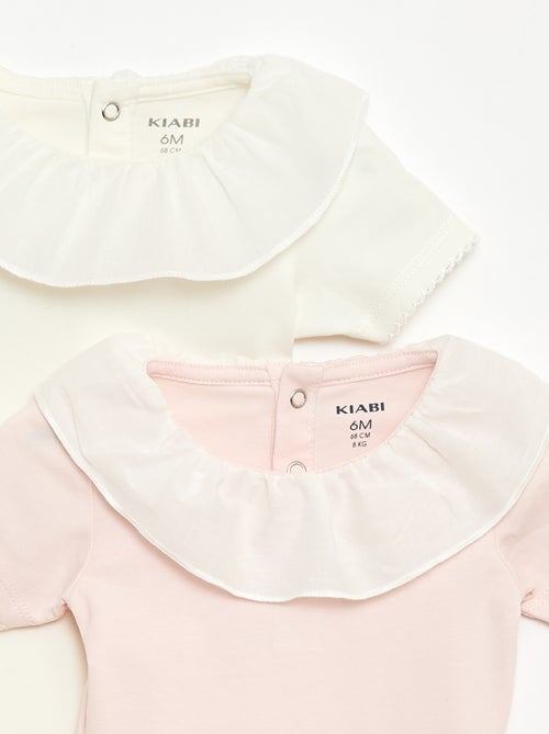 Pack bodies con cuello Claudine - 2 piezas - Kiabi