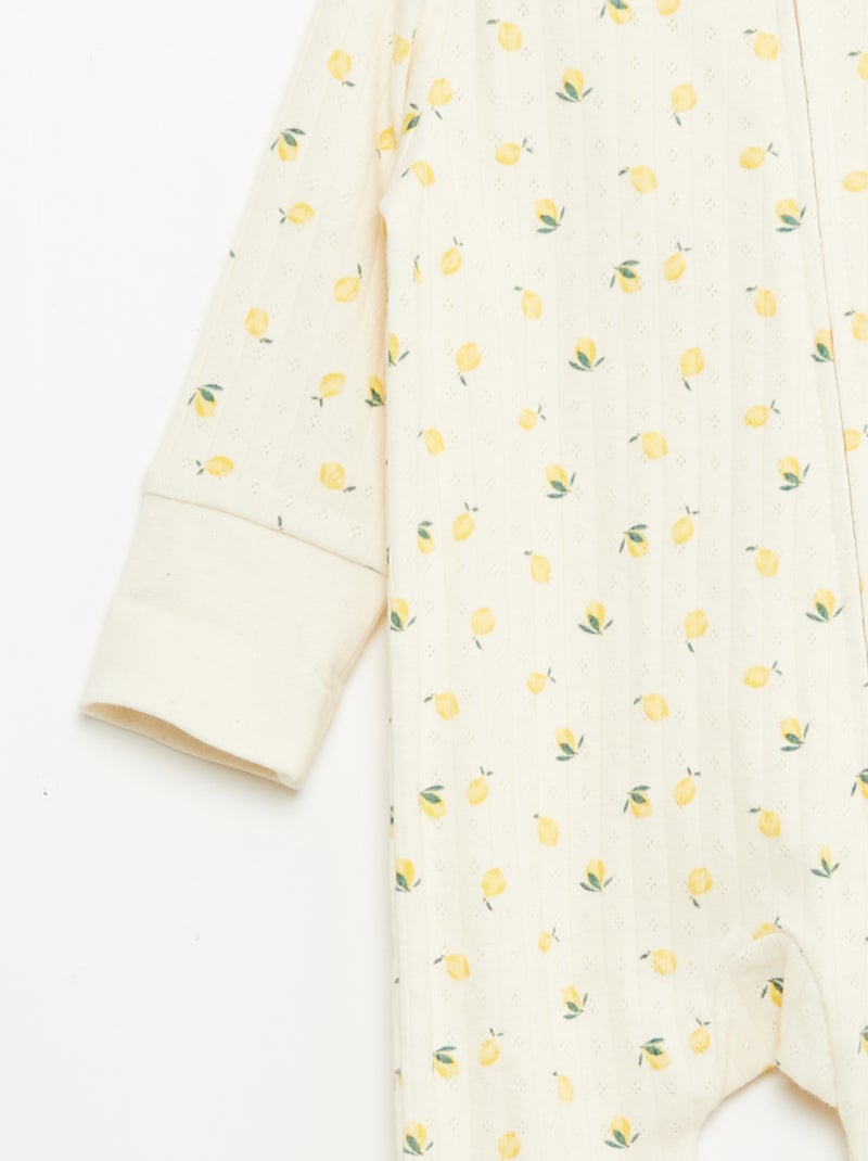 Pack body evolutivo + pijama en punto canalé Amarillo - Kiabi