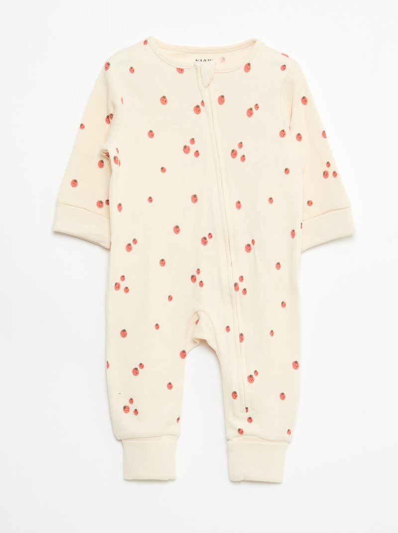 Pack body evolutivo + pijama en punto canalé Blanco - Kiabi