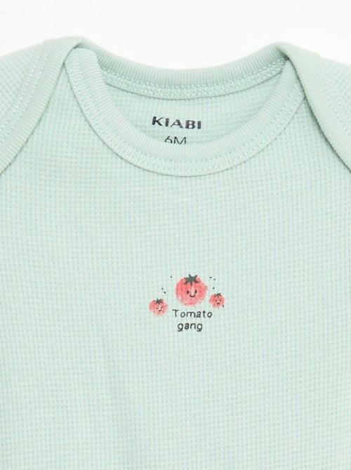 Pack body evolutivo + pijama en punto canalé - Kiabi