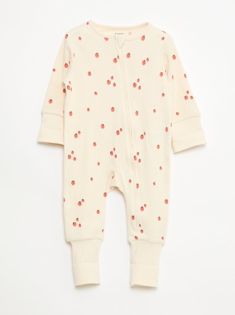 Pack body evolutivo + pijama en punto canalé Blanco - Kiabi