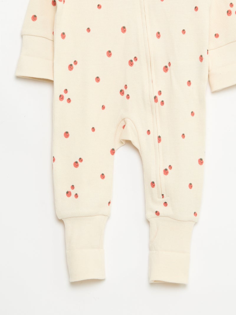Pack body evolutivo + pijama en punto canalé Blanco - Kiabi