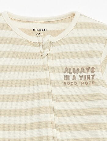 Pack body evolutivo + pijama en punto canalé