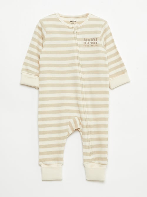 Pack body evolutivo + pijama en punto canalé - Kiabi